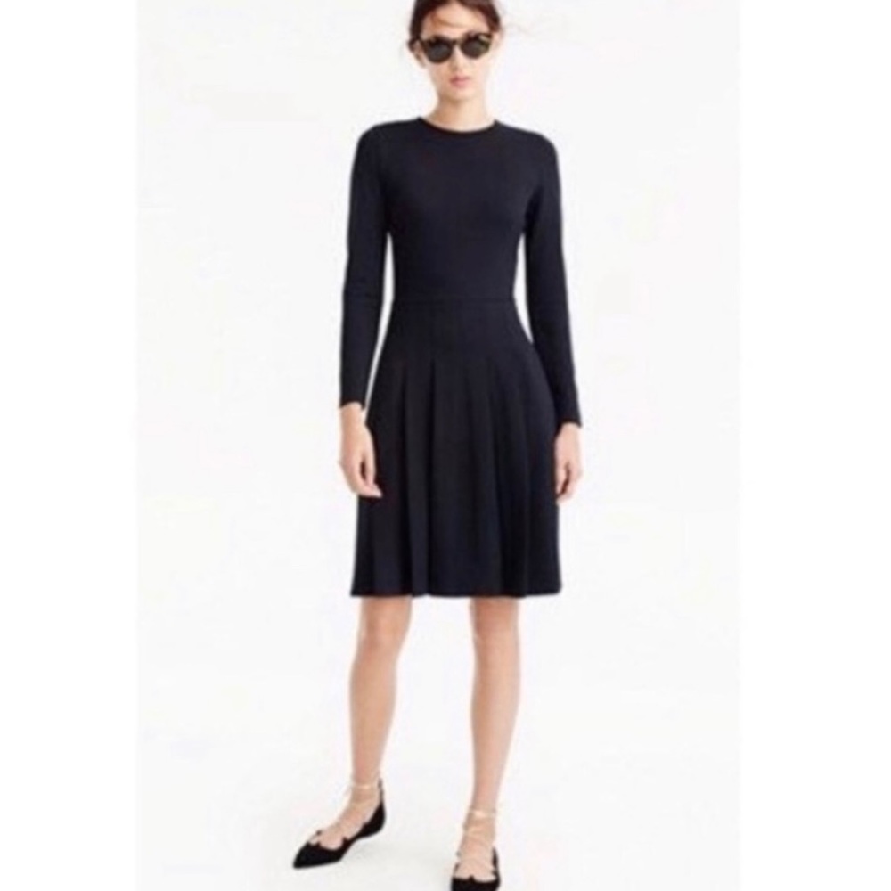Jcrew pleated black dress size 2